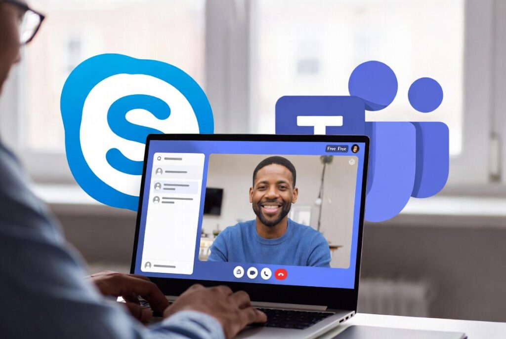 How to use Skype now in Microsoft Teams Free – beginner video call on laptop