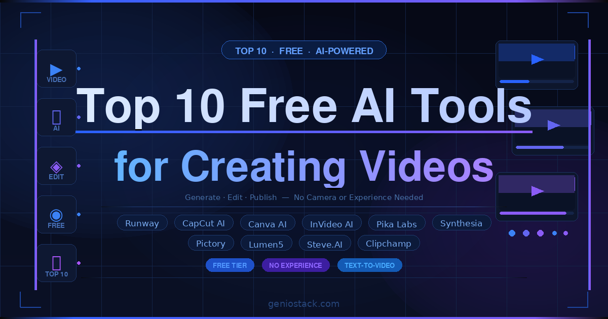 10 Free AI Tools for Creating Videos